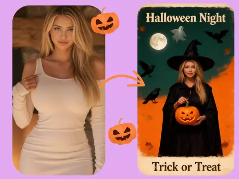 使用 AI 滤镜设计电影感万圣节海报