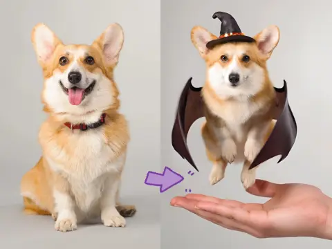 Gerador de Animais de Estimação Bruxos Voando com IA